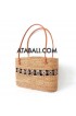 Ata rattan women bag with coco wood